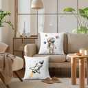 Space Nursery Decor Pillow Covers 18x18 Set of 2,Kids Space Room Bedroom Decor for Boys Room, Astronaut Spaceship Decorative Pillow Covers