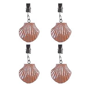 Twofish Set of 4 Chocolate Shells Resin Table Cover Tablecloth Weights Clips Handicraft Tablecloth Clips