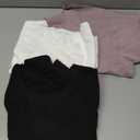HOPLYNN 3 Pack Crop Top T Shirts for Women Workout Gym Athletic Running Yoga Casual Short Sleeve Crew Neck Tee Shirts Tops 1 Black 1 White 1 Pink, Medium