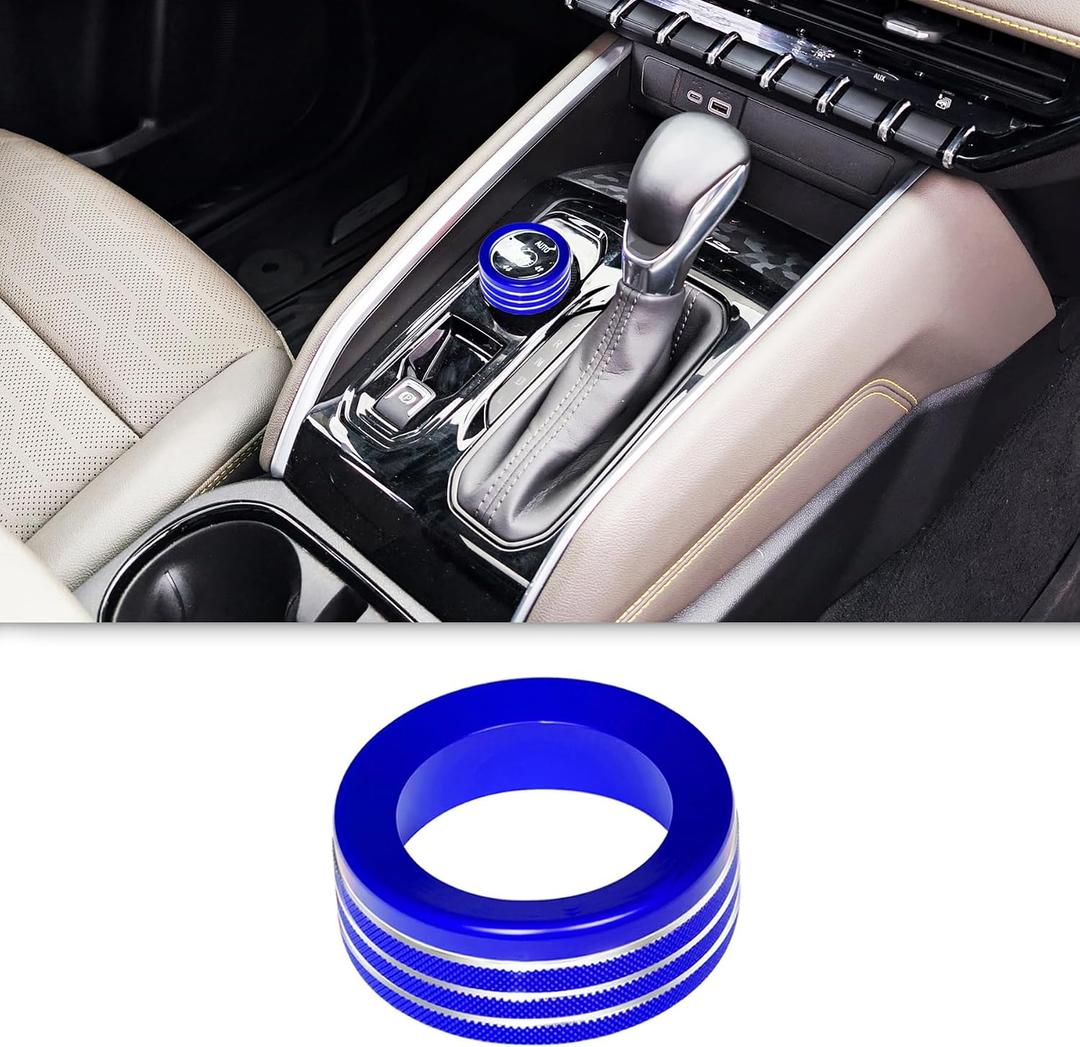 4WD Knob Cover for Chevy Colorado 2024 2025 2026 Interior Accessories Gear Shift Four-Wheel Drive Switch Cover Center Console Aluminum Ring Decor (Blue, 4WD Models)