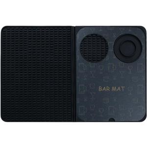 Bartender Spill Mat  Heavy Duty Rubber Drink Draining Pad, Foldable Non-Skid Bar Protector, Quick Dry Beverage Mat For Glassware | Suitable For Bar Counter Caf Club Office Lounge Event Party