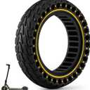 HAONAIMO E Scooter Tires,10 Inches x 2.5 Solid Tires,10 Inches Solid Replacement Wheels,60/70-6.5 Electric Scooter Solid Rubber Tires,Honeycomb Solid Tires for Ninebot Max G30/G30D/G30E/G30LP-Yellow