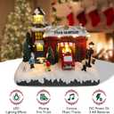 Resin Christmas Village Building, Fire Station with LED Lights & Multiple Music Tracks, Collectible Buildings Decoration with Snow, Indoor Home & Desktop Holiday Gift (10" H x 11" W x 7.5" D)