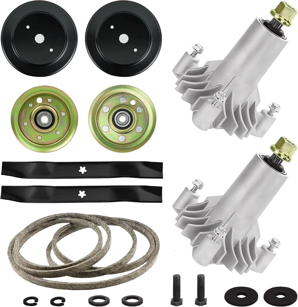 42 Inch 130794 532130794 Spindle for Craftsman Husqvarna LT1000 LT2000, 144959 Spindle+129861 Pulley+173437 Idler+134149 Blade+21547026 Belt Lawn Mower Deck Rebuild Kit