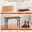 XBurmo Small Folding Desk Folding Table, No Assembly Foldable Desk Gaming Desk, 43.3-Inch Computer Table Workstation with 2 AC Outlets and 2 USB Ports for Bedroom and Home Office, Dark Walnut, 43.3 x 19.6 Inch