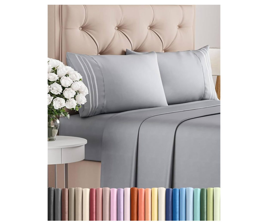 King Size 4 Piece Sheet Set - Comfy Breathable & Cooling Bed Sheets Set - Hotel Luxury Bedding for Women, Men, Kids, Teens, Boys & Girls - Deep Pockets, Soft and Wrinkle Free - Oeko-Tex - Steel Blue