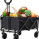 Heavy Duty Folding Wagon Portable Foldable Beach Wagon Large Capacity Removable for Camping Travel Sports Fishing Barbecue carts (220LB)