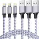 TAKAGI for iPhone Charger, [MFi Certified] Lightning Cable 3PACK 6FT Nylon Braided USB Charging Cable High Speed Transfer Cord Compatible with iPhone 14/ 13/ 12/ 11 Pro Max/ XS MAX/ XR/ XS/ X/ 8/ iPad