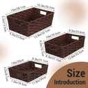 Set of 3 Large Wicker Storage Baskets for Shelves, Wicker Basket for Organizing, Waterproof Woven Baskets for Shelves and Pantry, Toilet, Bathroom, Bedroom, Patio(Brown)