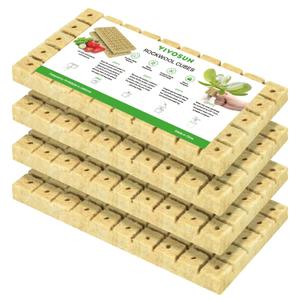 VIVOSUN 1" Rockwool Cubes, 200 Plugs Stonewool Starter Grow Cubes for Cuttings, Cloning, Plant Propagation, Seed Starting, Hydroponic Grow Media for Vigorous Plant Growth