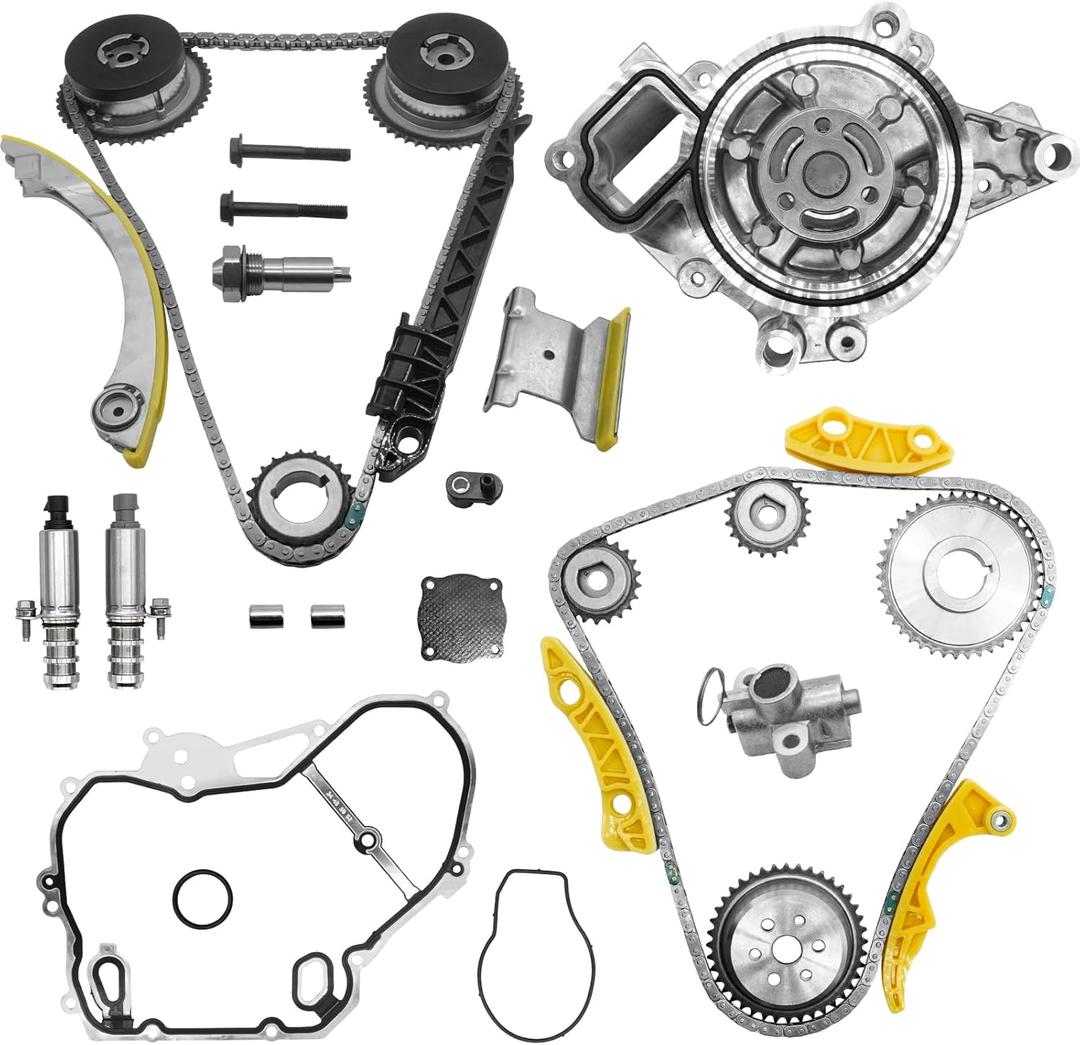 2.4 Timing Chain Kit w/Water Pump for Chevy Equinox Malibu for GMC Terrain 2011-2017,for Buick Regal Lacrosse Verano 2.2 2.4L Ecotec Timing Set w/VCT Selenoid Actuator Gear 9-4201S 12621505 90537632