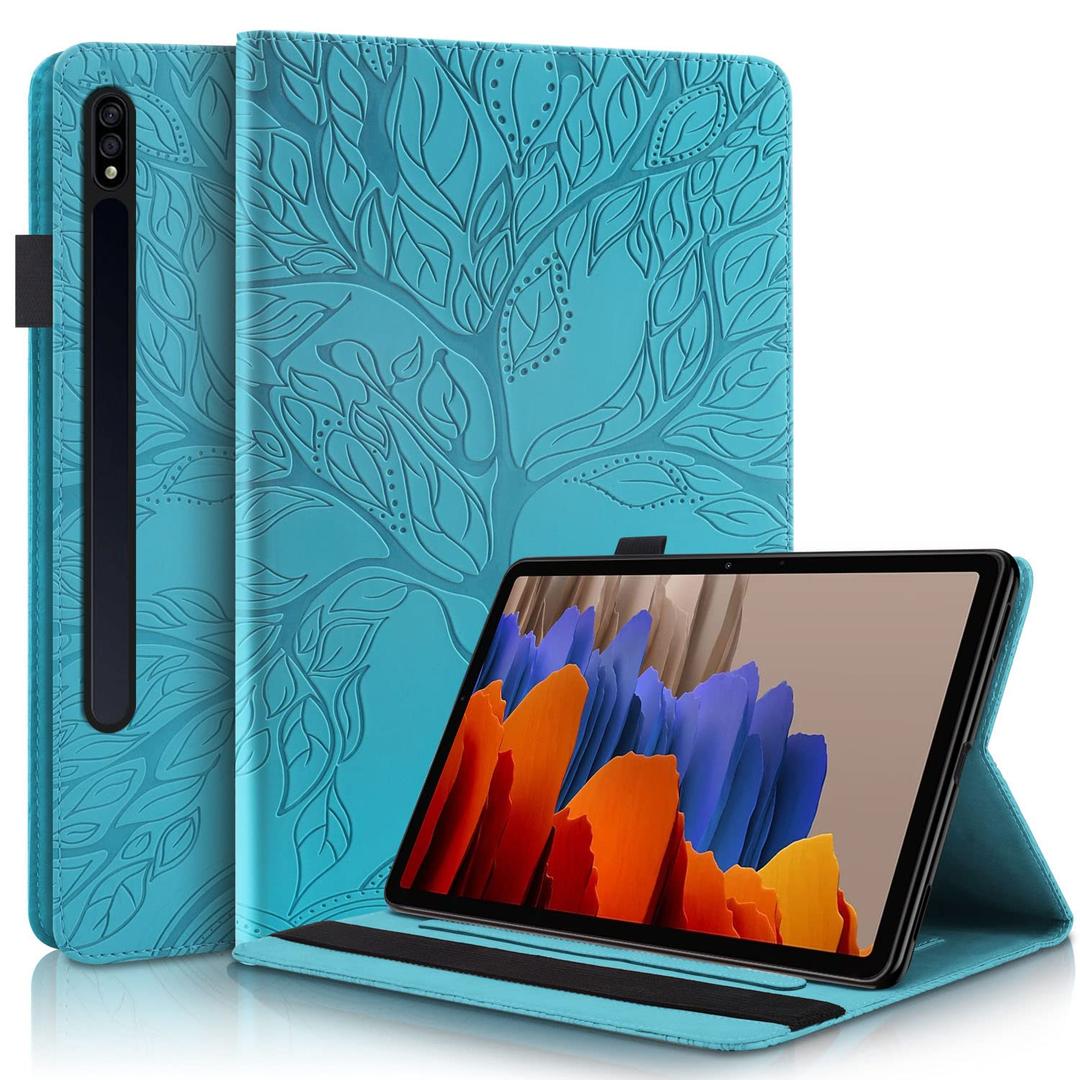 TIPOYOROO Case for Samsung Galaxy Tab S8 Ultra Case 2022 14.6 Inch(SM-X900/X906) PU Leather Cover with Card Holder Multi-Angle for Galaxy Tab S8 Ultra 14.6'' - Turquoise