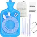 Enema Bag Kit for Women & Men, Colon Cleanse Enema Bag 2L with 4 Tips & Flow Control Clamp, 5ft Hose, Hook, Storage Bag