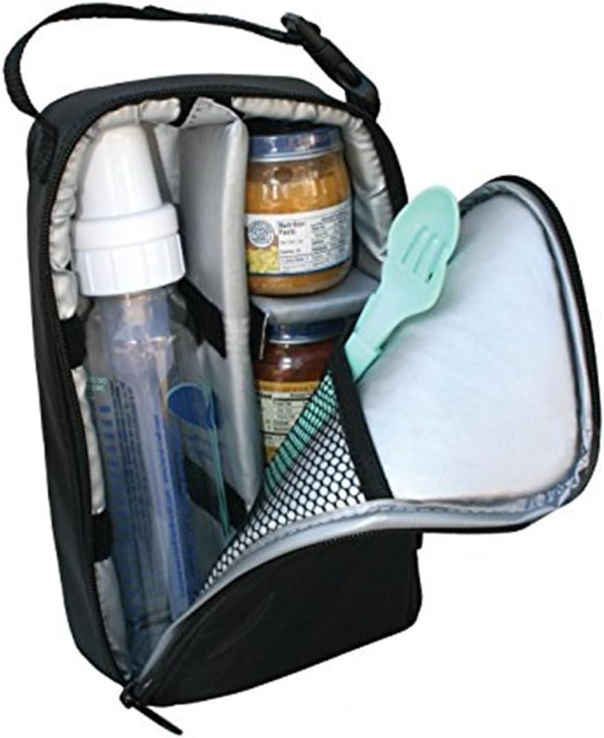 J.L. Childress Pack 'N Protect for Baby Bottles - Insulated Breast Milk Cooler Travel Bag for Moms, Portable Storage for Glass Baby Bottles & Food Containers, For Daycare or On the Go - Black