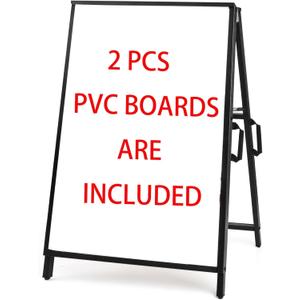 A Frame Sidewalk Sign 24x36 inches Sandwich Board Signs Outdoor Heavy Duty Double-Sided,including 2 Corrugated Boards 2 Anti-Glare for Business Indoor Outdoor (1 PACK)