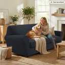 CYCMCAO 3 Piece Stretch Sofa Cover Couch Covers for 2 Cushion Couch, Loveseat Covers Stay in Place, Sofa Covers Washable with Elastic Bottom for Dogs (Charcoal Gray), 71"-91" (2 Cushion Sofa)