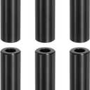 PATIKIL 6PCS Aluminum Spacers, 1/4" x 1/2" Metal Spacers Aluminum 1-1/2" L Spacer Screw Standoff Round Unthreaded Standoff Bushing for 1/4inch Screw Bolts, Black Black