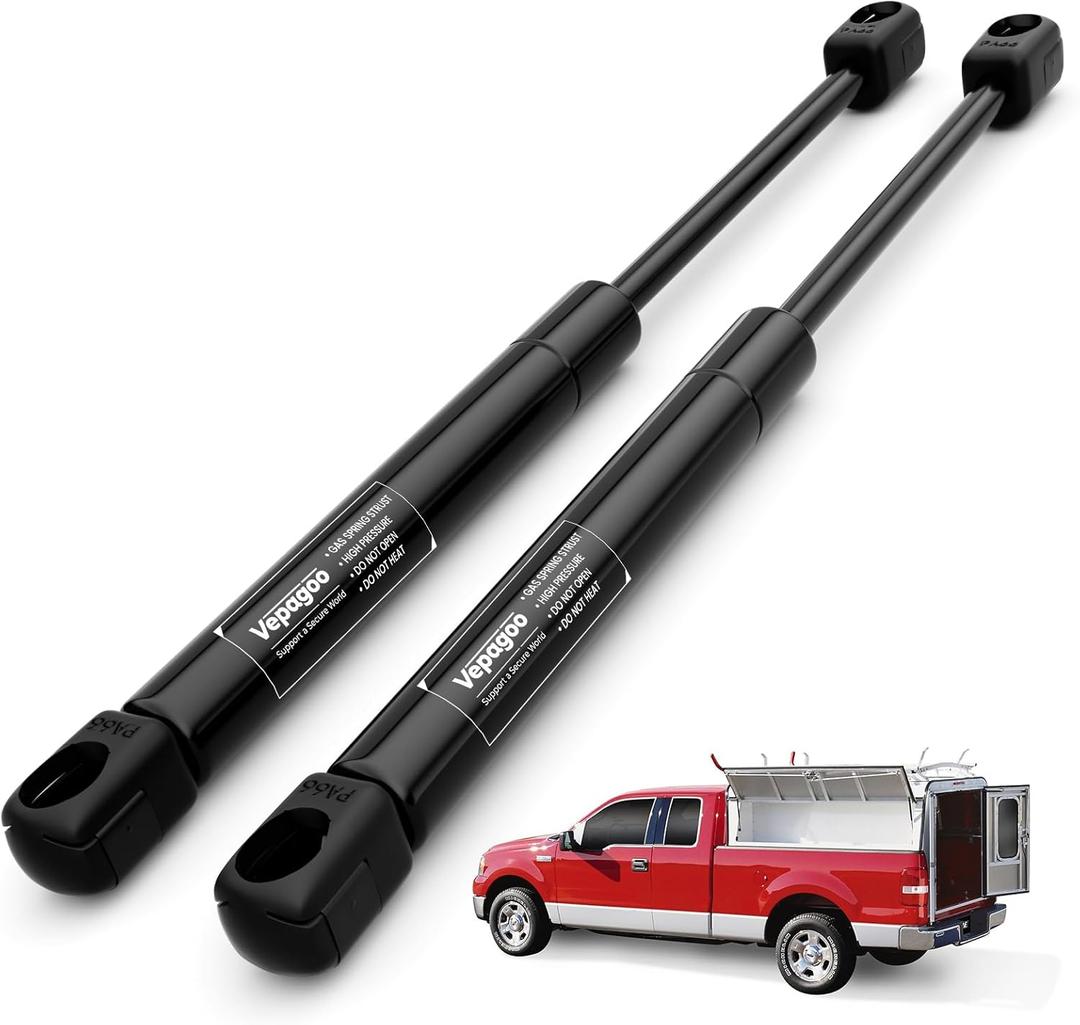 Vepagoo 18 inch 35Lb/156N Gas Struts Shocks Sping Camper Topper Shell are LEER Rear Window Truck Canopy Cap Cover Lift Support Cabinets Door Toolbox Lid Strut, 2 pcs (1 Pair)