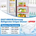 Upgraded DA97-08693B Refrigerator Crisper Drawer Compatible with Samsung Refrigerator Drawers Replacement Parts RS25J500DSR RS261MDRS RS25J500DSG RS25H5000SR Samsung Fridge Drawer Replacement Upper