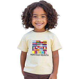 Hispanic Heritage Month Shirt Kids Toddler Boys Girls, Latino Countries Flag T-Shirt National Hispanic Gifts Tee Tops 2T-8Y (White)