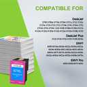 67XL Tri-Color Ink Cartridge Remanufactured for HP Ink 67 XXL 67 Ink Fit for Envy 6055e 6055 Envy Pro 6455e 6455 DeskJet 4155 2755 Printer (1 Tri-Color)