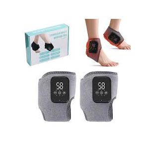 2Pcs Ankle Massager for Pain Relief, Ankle Heating Pads with Massage - 3 Levels Heat & Vibration Adjustable, Auto Shut-Off, Cord-Free Use for Daily Used