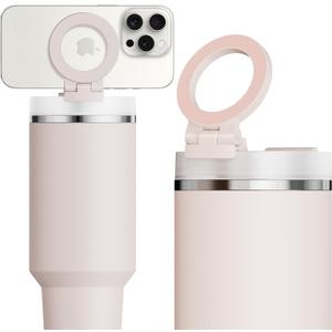For Stanley Cup Phone Holder with Magnetic Phone Holder for Quencher H2.0 FlowState Tumbler Foldable Stand Water Bottle for Stanley Cup Accessories Hands Free for All Phones Cases