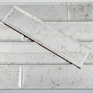 Lovdeco Peel and Stick Light Antique Mirror Tile Subway Mirror Backsplash for Kitchen Bathroom Wall (20 Pcs, 5 SQ.FT.), 3x12 Inch