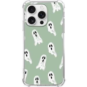 Cute Halloween White Ghost Case Compatible with iPhone 14 Pro Max, Spooky Ghost Case for iPhone 14 Pro Max for Teens Men and Women, Cool TPU Bumper Phone Case Cover