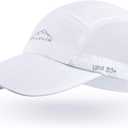 Unisex Baseball Cap UPF 50 Unstructured Hat with Foldable Long Large Bill (White)