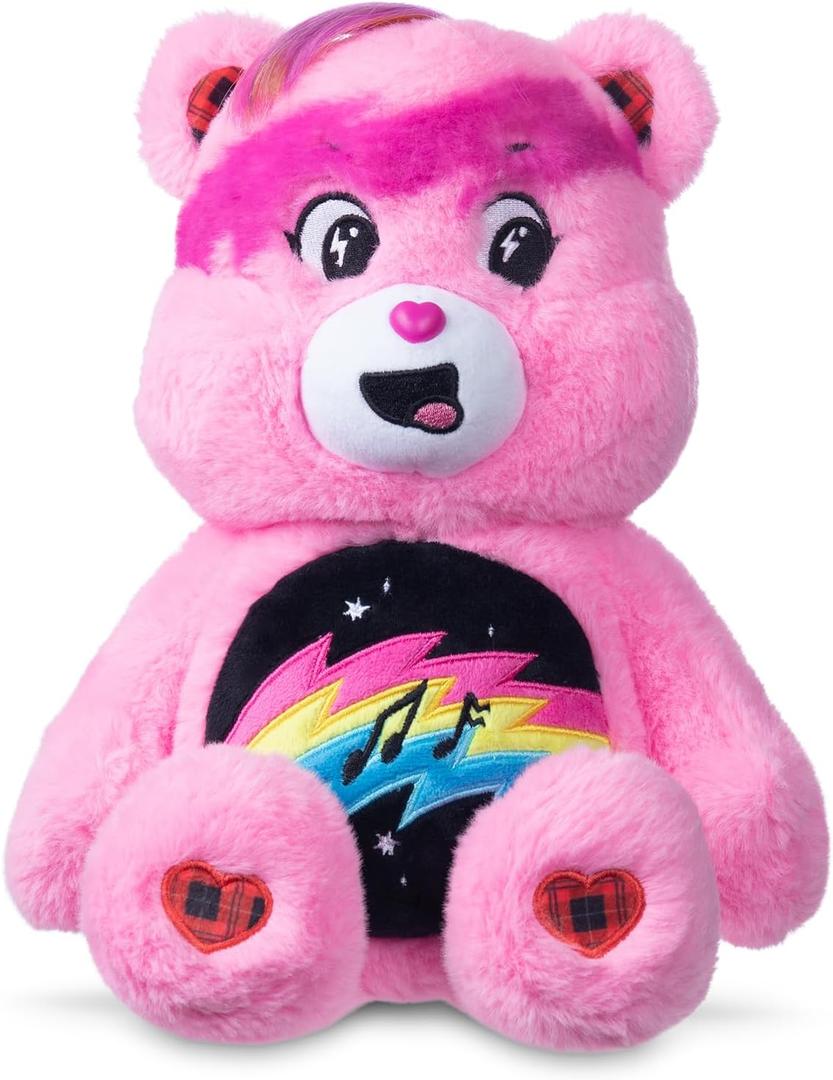 Care Bears - 14" Rock Theme - Medium Size Plush - Cheer Bear
