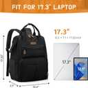 Maelstrom Laptop Backpack, Fits 15.6-17.3 Inch Travel Backpack Gift for Women Men, Waterproof College School Computer Bag, Anti-theft Business Work Bag with Luggage Strap (Black, 17.3 Inch)