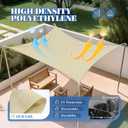ECOOPTS 20'x20' HDPE Sun Shade Sail Rectangle Canopy Shades for Outdoor Patio Pergola Cover Blockage 95% UV Resistant(Beige)
