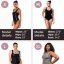 HeyShape Snatched Women's Shapewear Bodysuit Tummy Control Body Shaper - Seamless Sculpting Waist Body Suit (Black)
