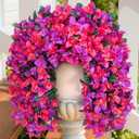 Lifewit Artificial Bougainvillea Flowers, 4 PCS Plastic Long Trailing Vines Fake Flowers for Outdoor Indoor Garden Porch Patio Balcony Decor, UV Resistant, Mix for Purple & Hot Pink
