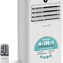 SereneLife 10,000 BTU Portable Air Conditioner and Heater, Small AC with Dehumidifier and Fan, Mini AC Unit with 450 Sq. Ft. Coverage, Includes Remote Control and Window Mount Kit
