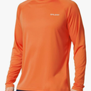 Baleaf Men's Sun Protection Shirts UV SPF UPF 50+ Long Sleeve Rash Guard Fishing Running Quick Dry Lightweight, L, Orange 