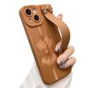 jueaes Cute Bow Case for iPhone 14 with Finger Hand Wrist Strap