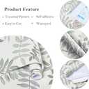 3 x Ismoon Vintage Peel and Stick Wallpaper Floral Removable Wallpaper Boho Grey Contact Paper Sage Green Leaf Self Adhesive Decorative Wall Paper for Bathroom Cabinets Decor Vinyl 16.1inx78.7in (White)