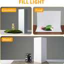 SITTO 2-in-1 Product Photography Backdrops, Flat Lay Photo Boards with 2Pcs Bracket, 17x12 Inch Silver and Bright White Photo Reflector Cardboard for Makeup,Jewelry and Other Small Product