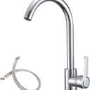 High Arc Bar Sink Faucet Single Hole Kitchen Bar Tap Single-Handle Wet Bar Faucets RV Faucet Prep Sink Faucets with 360 Swivel Spout Chrome Kitchen Mixer Tap with 24Inch Water Supply Lines (Tall)