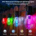 Outdoor String Lights,200FT Smart RGB+IC Patio Lights with Shatterproof LED Bulbs ,Outside Light Dimmable Patio for Decor DIY IP67 Waterproof ,Courtyard, garden,Holiday,LED lights more Scene Modes