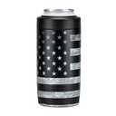 4-in-1 Slim Can Cooler Easy to Hold Insulated Beer Can Holder Double-Walled Stainless Steel for All 12 Oz Cans Black America Flag 2