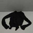 Women Wrap Tie Top Y2k Long SLeeve Ballet Workout Yoga Shirt Coquette Blouses, S