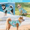 KYEESE 2Pack Dog Shirt, Lightweight Sun Protection Dog T Shirts for Dogs Boy Girl, Breathable Mesh Tank Top Sleeveless Pet Reflective Vest, Soft Summer Dogs Clothes, Flamingo+Blue, L