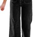 Women's Jeans Double Breasted Stretch Jeans High Waist and Slim Washed Straight Pants, Size: M/L
