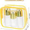 uxcell Clear Toiletry Bag, 12 Pcs PVC Transparent Makeup Bag for Women Man, Cosmetic Pouch Bags with Zipper for Travel Makeup Organizer Pouch, Yellow(M Size) (EXP 08/06/26)