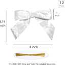 2 x LaRibbons 12 Pack Ivory Velvet Christmas Bows for Gift Wrapping, 4" x 3.74" Decorative Velvet Gift Bows with Twist Tie for Presents, Tree, Wreath & Holiday Decorations