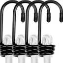 WORKPRO 24 Inch Bungee Cord with Hooks, 4 Pack Superior Rubber Heavy Duty Straps Strong Elastic Rope for Outdoor Tent, Luggage Rack, Camping, Cargo, RV, Bike, Transporting, Storage, White