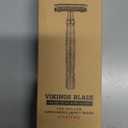 VIKINGS BLADE Double Edge Safety Razor for Men + 5 Swedish Steel Blades + Luxury Case. Long Handle. Smooth, Reusable, Eco-Friendly (The Vulcan) (Chromium Silver)